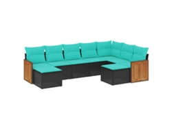 Maison Exclusive - Conjunto De Sofá De Jardín De 9 Piezas Con Cojines, De Poliratán Negro
