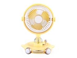 Mini ventilador portátil recargable por USB con 3 velocidades - Amarillo