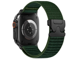 Bracelete Para Apple Watch 46/49/45/44mm - Nylon Trançado Com Fecho Paraquedas | Padrão Montanha Verde Abeto