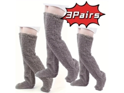 3 Pares De Calcetines Por Encima De La Rodilla, Calcetines Altos Cálidos De Invierno, Calentadores De Piernas Cálidos (gris) Cuich