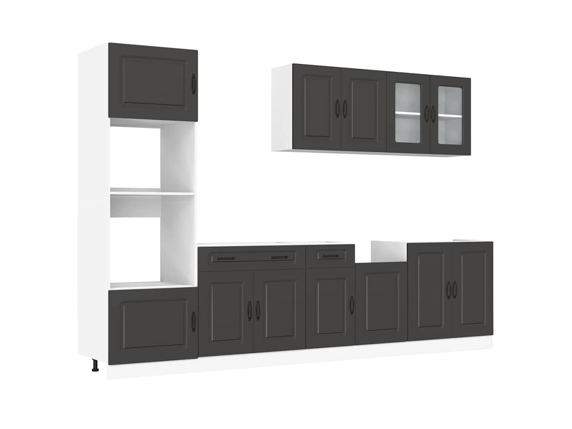 Juego de gabinetes de cocina de 7 piezas Kalmar Black EXCLUSIVO DE LA CASA