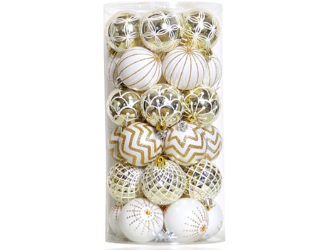 30 Piezas de Adornos de Bolas de Navidad 60mm Decoraciones de Árbol de Navidad Pintadas Inastillables