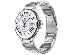 Reloj inteligente Yizhood (plateado) con llamadas Bluetooth, monitorización de frecuencia cardíaca y diseño moderno.