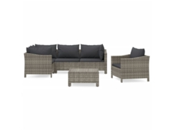 Maison Exclusive - Set De Muebles De Jardín 6 Pzas Y Cojines Ratán Sintético Gris