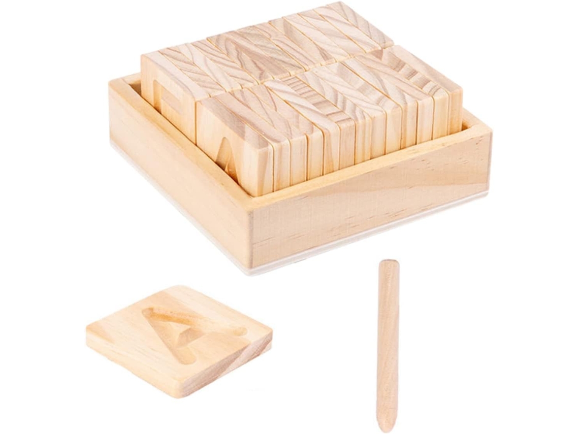 Tablero De Reconocimiento De Letras De Madera Educativo Y Creativo Para Niños Y Niñas.