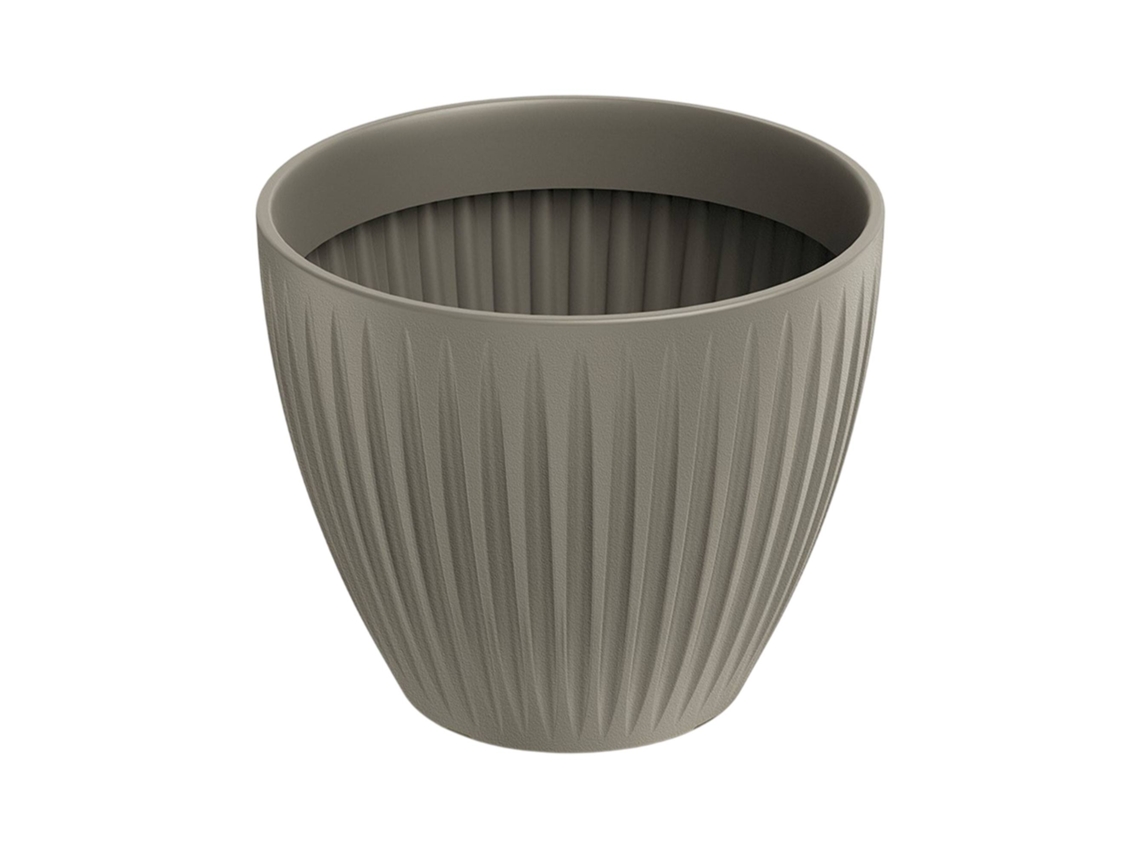 Jarrón redondo rotomoldeado Well Home Latia Ø30x25 Mocca