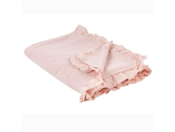 Colcha BELIANI Cubrecama Volante Hatton Algodón Rosa (200x220x0.2)