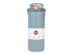 Botella Isotérmica De Acero Inoxidable De 1200 Ml Con Pajita Azul Para Deportes Y Viajes.