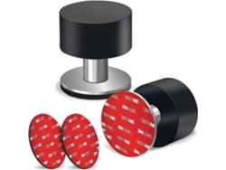 2 Unidades Toberas De Puerta Con Pegatinas Extra, Tobera Autoadhesiva Con Goma Negra Y Cuerpo De Acero Inoxidable