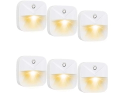 Luz nocturna infantil con sensor, 6 piezas, LED inteligente, luz cálida Rosewell