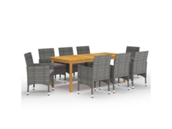 Juego de comedor de jardín gris Dkd Home Decor