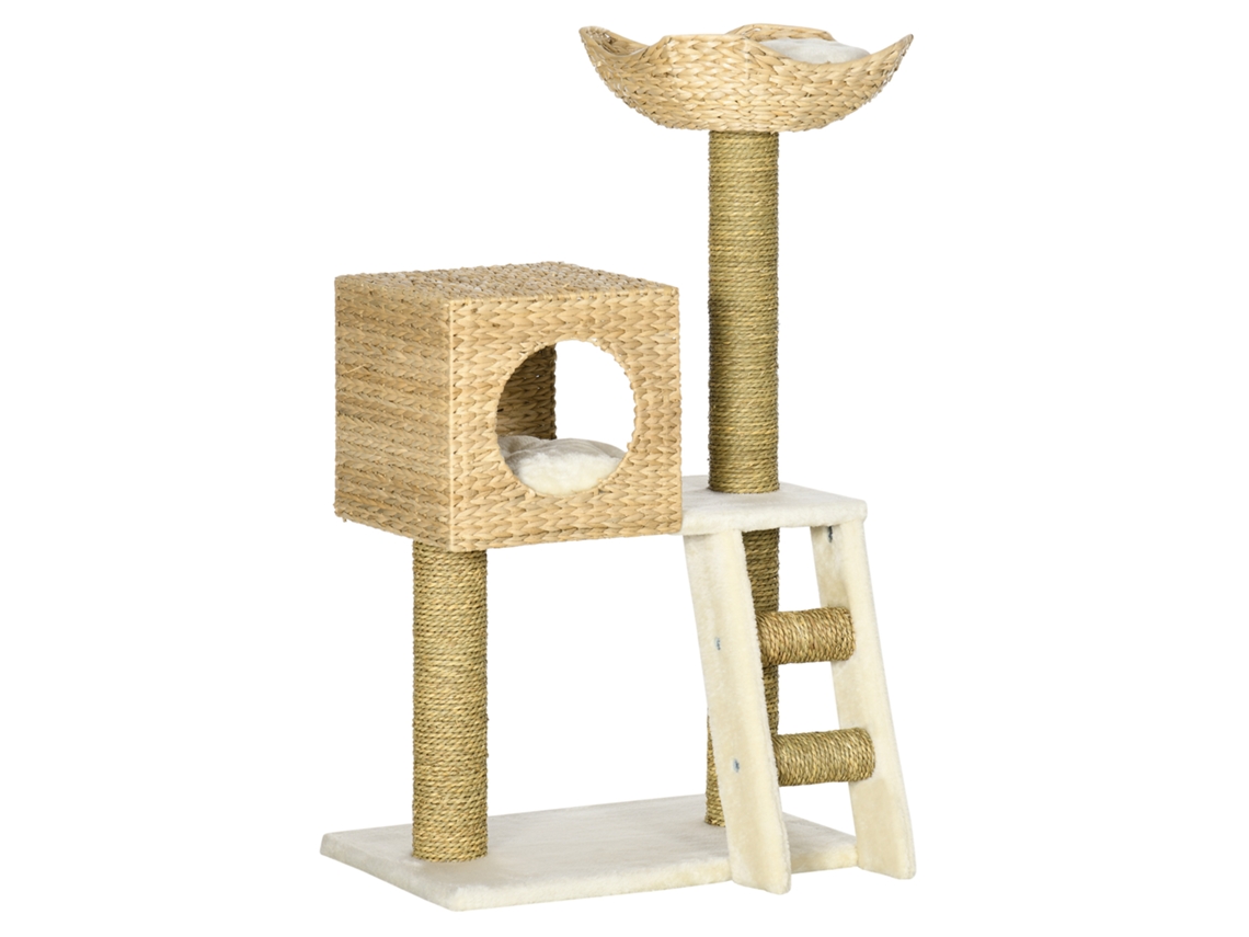 Árbol Para Gatos De 101 Cm, Escalera Para Cama, Cojines De Sisal Natural