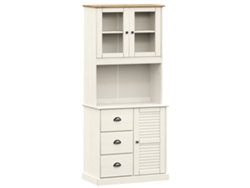 Maison Exclusive - Aparador Alto Vigo Madera Maciza De Pino Blanco 78x40x175 Cm