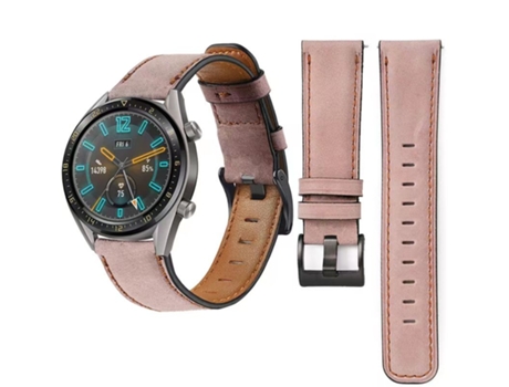 Correa Vintage Leather para TicWatch E3 Rosa