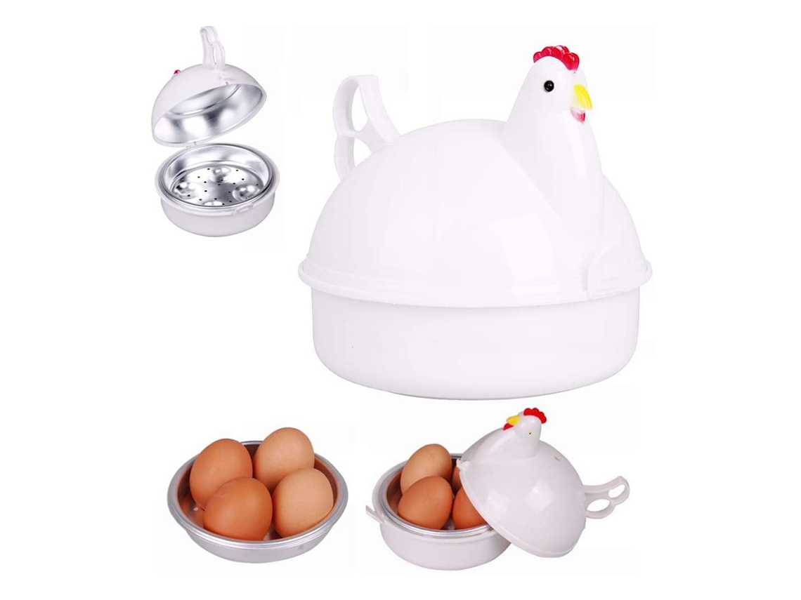 Cocedor de huevos para microondas, 4 huevos antiadherente para desayuno, almuerzo y cena