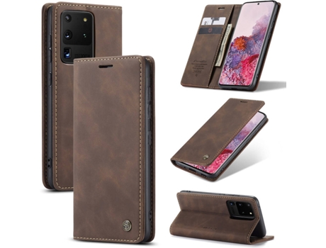 Carcasa Samsung S20 Ultra Livro Caseme Elite Marrón