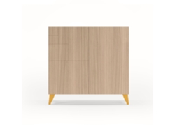 Mueble zapatero HERDASA Bergen nogal claro, patas mostaza (87 x 90 x 27 cm)