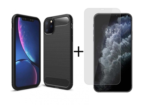Carcasa + Protector de Pantalla iPhone 11 Pro (5.8) TUMUNDOSMARTPHONE Pack Negro
