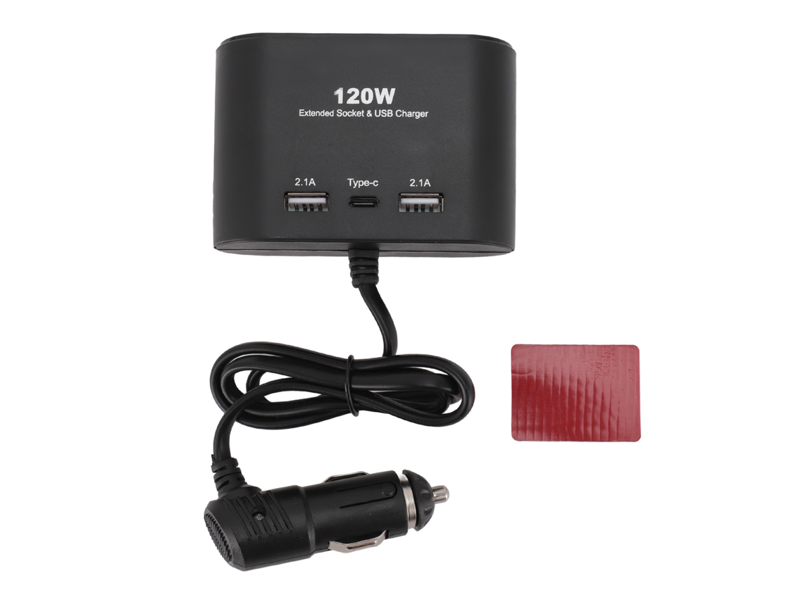 Cargador De Coche Usb-c De 120 W, Doble Puerto, Adaptador Rápido Para Encendedor De Cigarrillos Para Viajes Familiares, 12-24 V