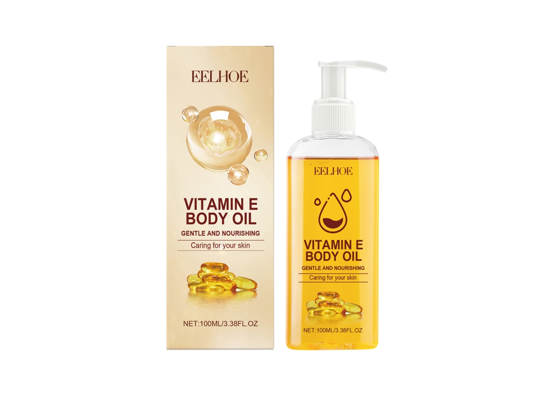 Aceite corporal con vitamina E: hidratante, nutritivo, reafirmante y para masajes, para una piel radiante. 100 ml.