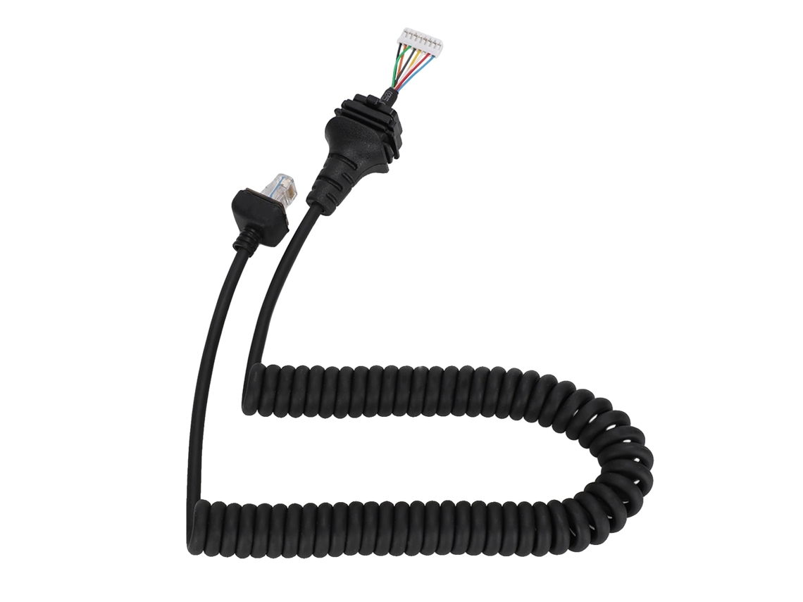 Cable para micrófono, de PVC resistente, 1,5 metros, compatible con micrófonos inalámbricos Icom estándar, conectores de 3,5 mm y 6,35 mm, 150 gramos.