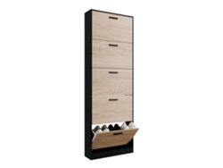 Casabel Mueble Zapatero Estrecho 5 Abatibles, Organizador Para 15 Pares, Zapatero De Recibidor En Madera, 60×17×180 Cm