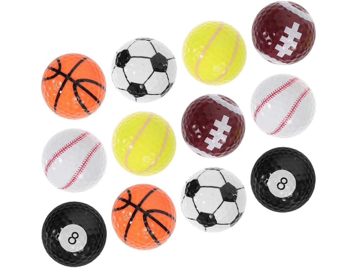 Juego de coloridas pelotas de golf de resina, artículos deportivos