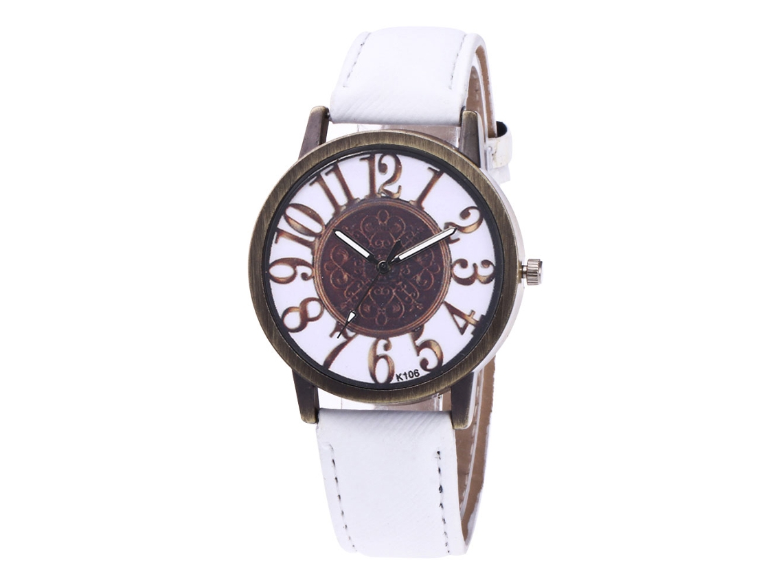 Reloj De Cuarzo Unisex Con Correa De Denim Y Lona Zhoulianfa (blanco)