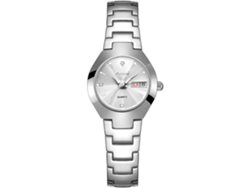 Reloj Femenino Impermeable De Acero Inoxidable Plata Negro Yuysan
