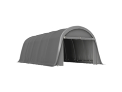 Carpa para garaje de 3,6 x 7,2 m con paredes desmontables, color gris oscuro.