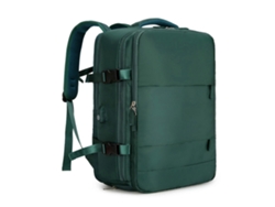 Mochila de viaje grande para adolescentes y adultos, con puerto de carga, color verde.