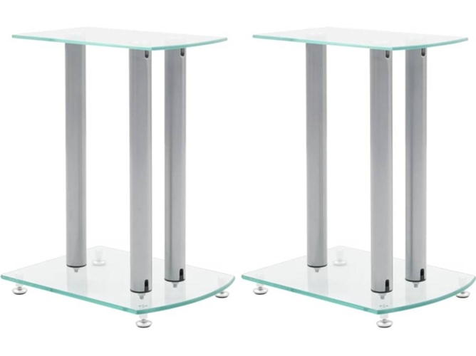 Set De 2 Transparente Cristal Vidrio De Seguridad Soporte De Altavoz