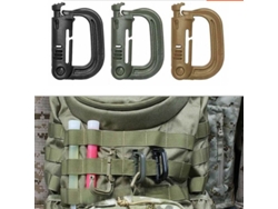 4 Uds Molle mochila táctica mosquetón exterior plástico EDC grillete mosquetón práctico ABS Snap D-Ring Clip llavero anillo de bloqueo