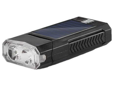 Luz para bicicleta con cargador solar Luz para bicicleta con altavoz ENZONS Juego de luces para bicicleta recargables solares de 6 meses-Negro