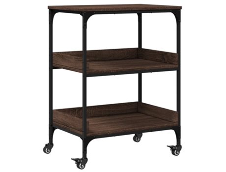 Carrito de cocina madera ingeniería marrón roble VIDAXL (60x41x80,5 cm)