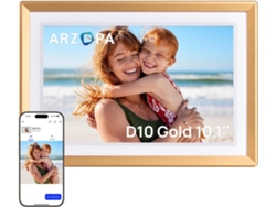 Arzopa D10 Marco De Fotos Digital Wifi 10.1 Pulgadas 1280x800 Pantalla Táctil Comparte Fotos Dorado