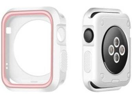 Funda Military Anti-Impacto DoubleColor PHONECARE Apple Watch Seriess 6 40mm Blanco, Rosa