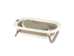 Bañera para bebé, diseño ergonómico, termómetro integrado, color caqui.