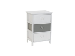 Cómoda en forma de corazón de madera de paulownia blanca, 40x29x58cm