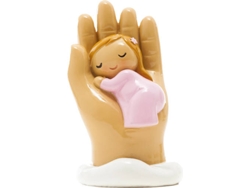 Figura Decorativa LITTLE DROPS OF WATER Ángel Bebé en Mano (Rosa - Resina)