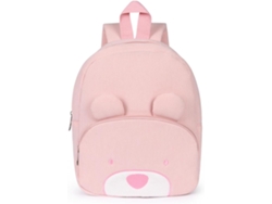 Mini Mochila Peluda Para Niños, Oso Rosa