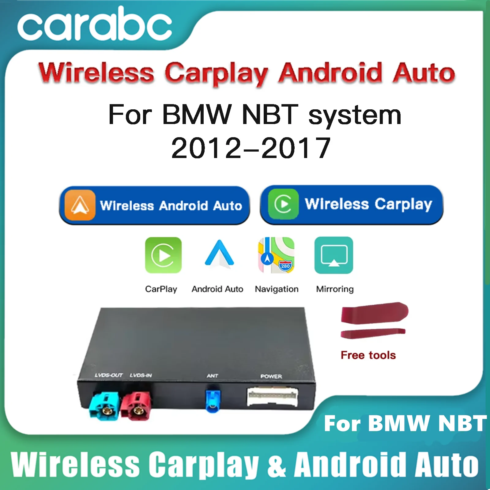 Carabc Wireless Carplay Android Auto para BMW NBT Módulo Serie 1-7 F20 F21 F23 F30 F31 F34 F35 F32 F33 F36 F10 F11 F07 Bmw-nbt-carplay