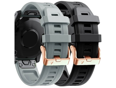 Correa Silicona Cierre Metálico para Garmin Instinct 2S Gris y Negro Pack 2X VEANXIN