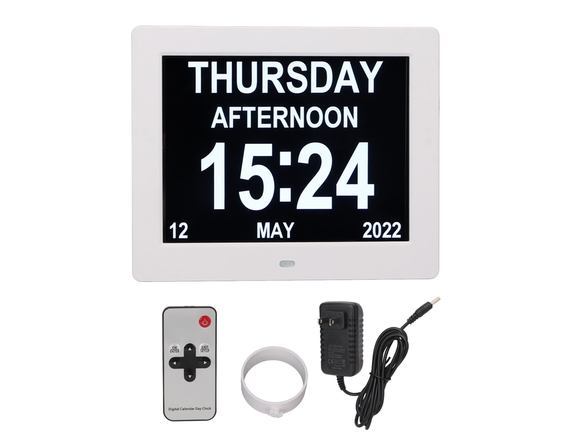 Marco De Fotos Digital Con Reloj, Alarma, Pantalla Lcd De 8 Pulgadas, 800x600, Brillo Ajustable, Calendario Inteligente, Enchufe Estadounidense.