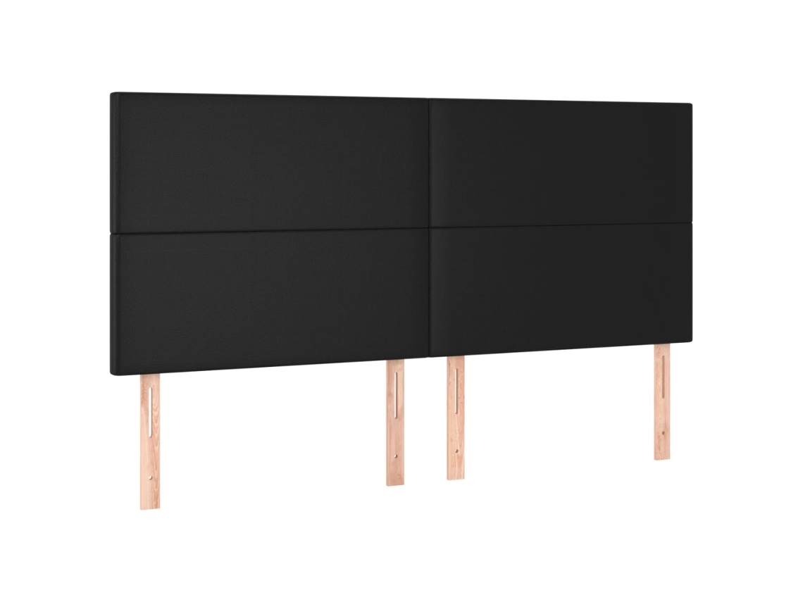 Maison Exclusive - Cabecero De Cama Negro 200x5x118/128 Cm Piel Sintética