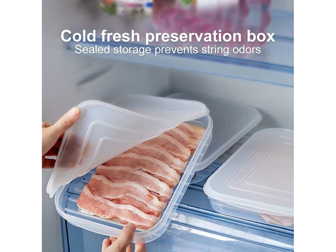 2026-caixa De Armazenamento Transparente Para Geladeira Com Tampa Macia 5pcs Para Sushi Carne E Frutos Do Mar