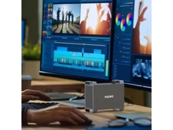 Maiwo - Carcasa para disco duro de 3,5 pulgadas con doble bahía y matriz RAID, SATA a USB 3.0, carcasa externa