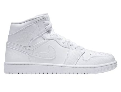 Zapatillas Deportivas Air Jordan 1 Mid NIKE Hombre (Blanco - Cuero Natural -45)