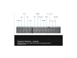 Teclado plegable inalámbrico con panel táctil y ratón, miniteclado recargable para Windows Everley891