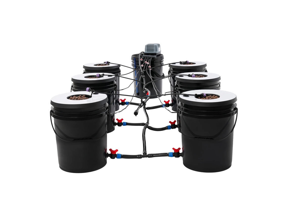 Sistema hidropónico, capacidad de cultivo para 7 macetas, bomba de aire de alta eficiencia, OEM negro